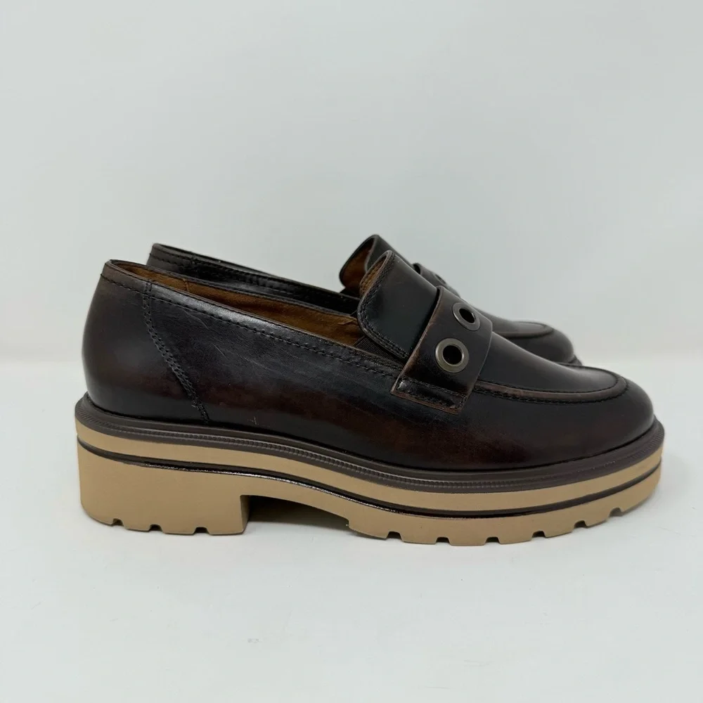 New Paul Green Billie Loafer Tobacco Brushed Leather Sz 7